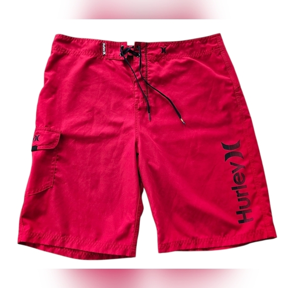 Hurley Red Board Shorts Quick-Dry Swimwear - Size 36 - Picture 1 of 7